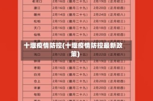 十堰疫情防控(十堰疫情防控最新政策)