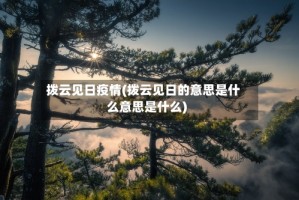 拨云见日疫情(拨云见日的意思是什么意思是什么)