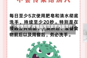 【疫情应答,疫情应知应会的内容是什么】