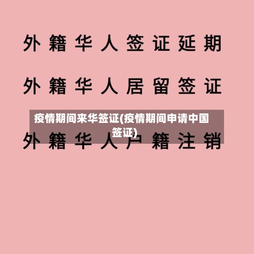 疫情期间来华签证(疫情期间申请中国签证)-第3张图片